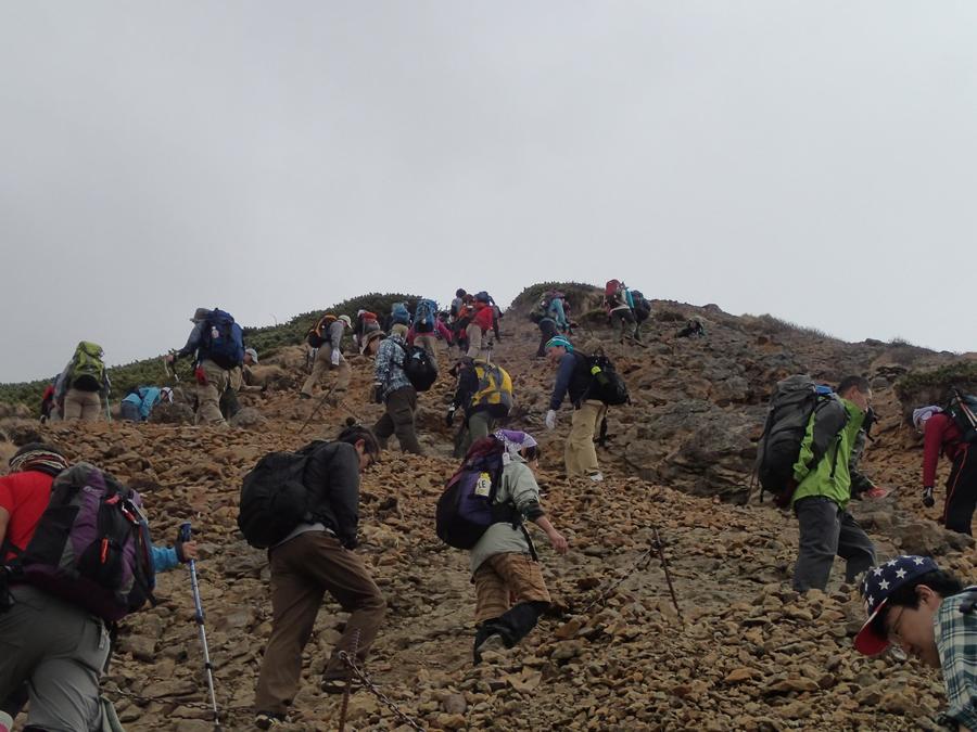Winding trail to the summit of Mt. Akadake
