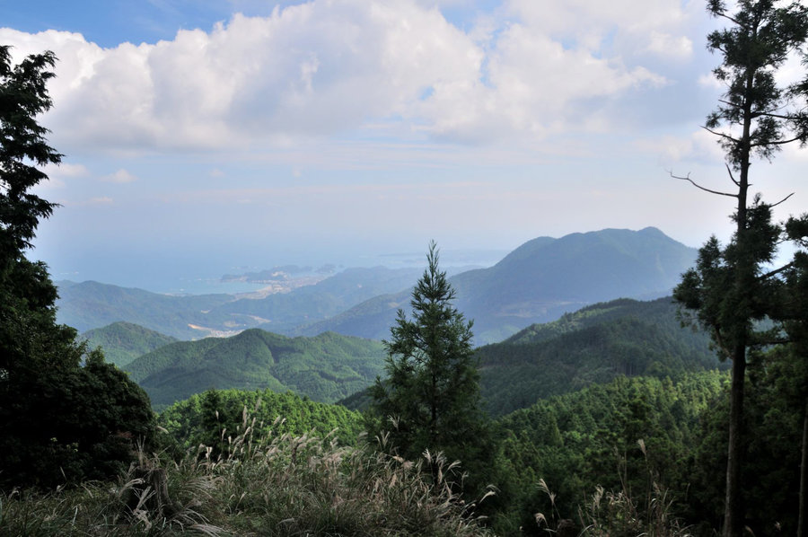 Panoramic view from the observation deck at Funami-jaya Teahouse Remains